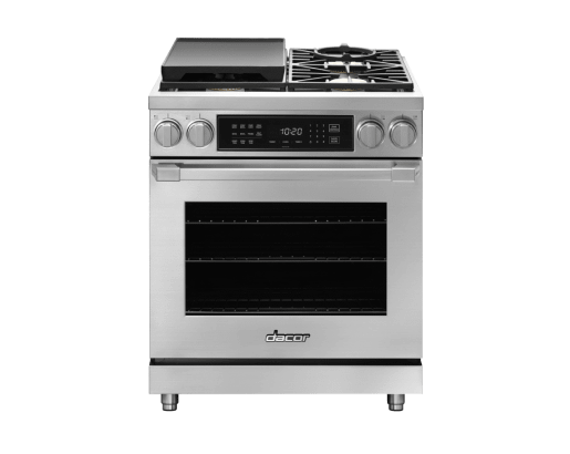 Dacor HDPR30SLP Dual Fuel Pro Range, Silver Stainless Steel, Liquid Propane For Discount