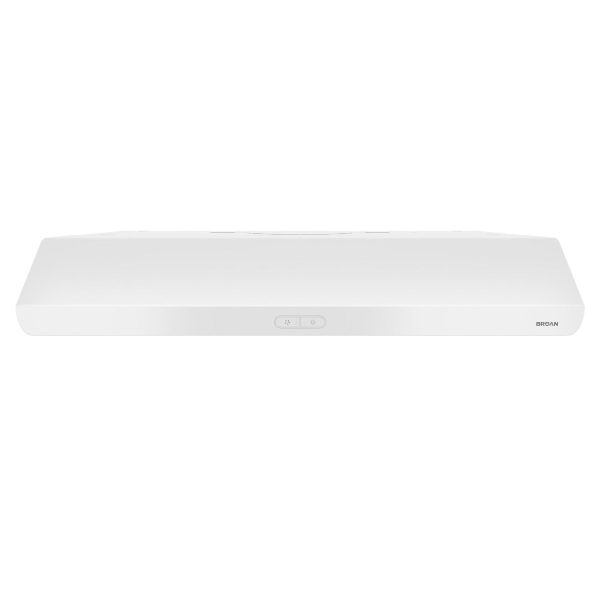 Broan BKDEG130WW **DISCONTINUED** Broan® Sahale 30-Inch Convertible Under-Cabinet Range Hood, ENERGY STAR®, 375 Max Blower CFM, White Fashion