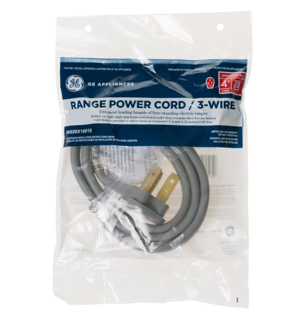 Ge Appliances WX09X10010 4  50amp 3 wire range cord For Discount