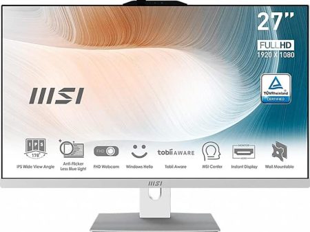 MSI Modern AM272P 12M-028US 27  FHD AIO Desktop in White - MoAM272P12M028 Online Sale